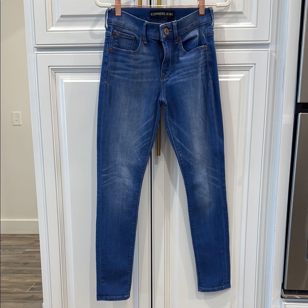 Express Blue Leggings Mia Mid Rise